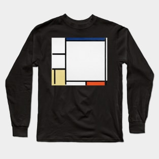 Composition with Blue, Red, Yellow, and Black Long Sleeve T-Shirt